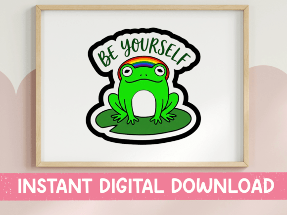 Be Yourself Pride Frog SVG Graphics for T-Shirt Designs