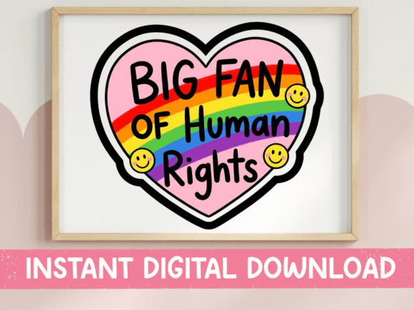 Big Fan of Human Rights SVG: Graphics for T-Shirt Designs