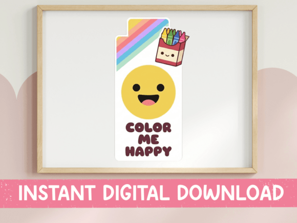 Color Me Happy Bookmark SVG: Graphics for T-Shirt Designs