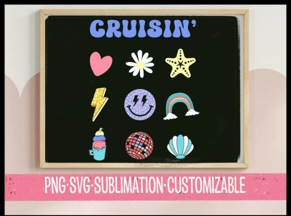 Cruisin Retro Icons SVG PNG Bundle