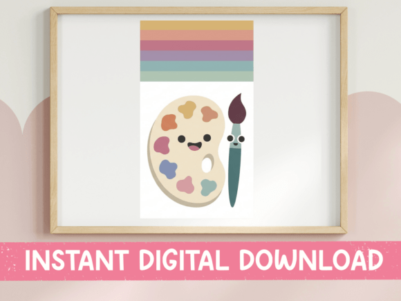 Cute Palette and Brush Duo SVG Graphics