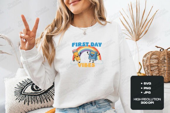 First Day Vibes Cute School Graphic