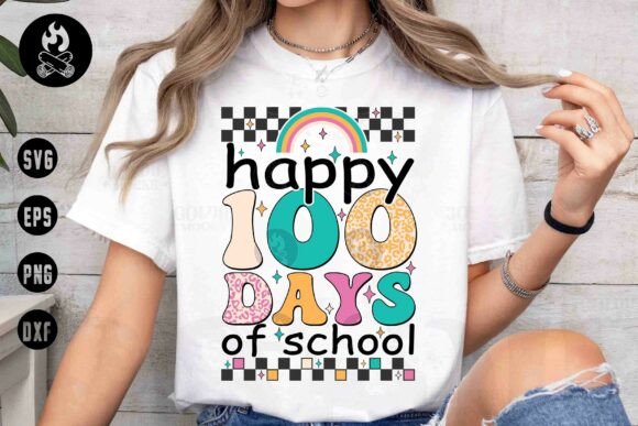 Happy 100 Days of School SVG Rainbow