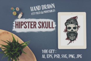 Hipster Skull T-Shirt Design Graphics