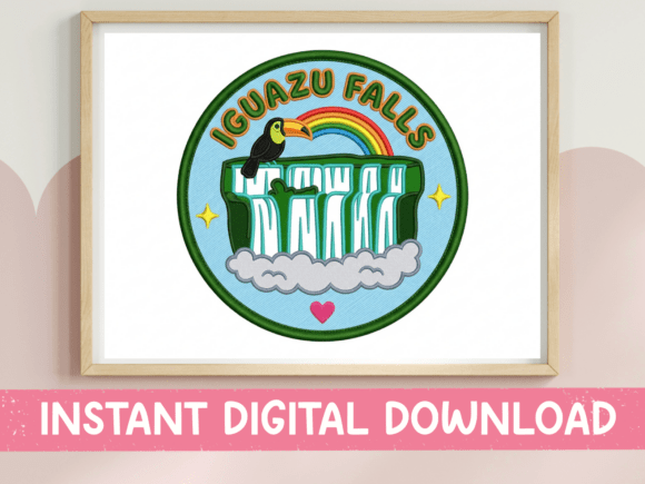 Iguazu Falls Toucan Badge SVG
