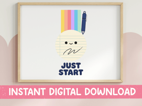 Just Start Motivational Notepad SVG: Graphics for T-Shirt Designs