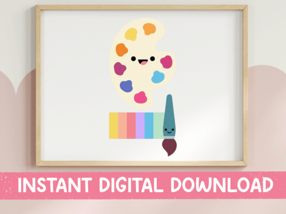 Kawaii Art Palette Duo SVG for Graphics and T-Shirt Designs