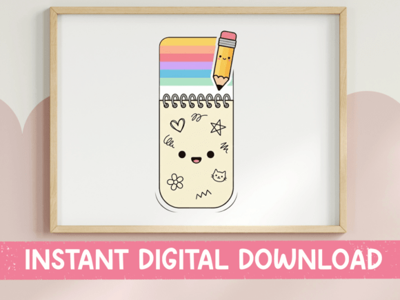 Kawaii Notebook Character SVG Graphics