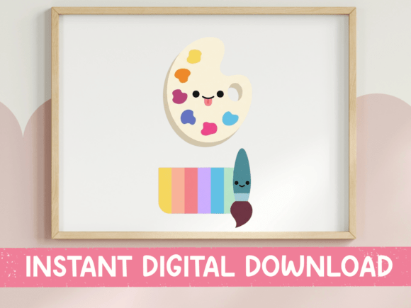 Kawaii Paint Palette Art SVG for Graphics and T-Shirt Designs