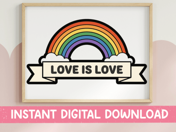 Love is Love Rainbow Sticker Design: Graphics for T-Shirt Designs