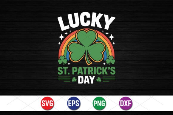 Lucky Rainbow St Patricks Day SVG Graphics Freebies