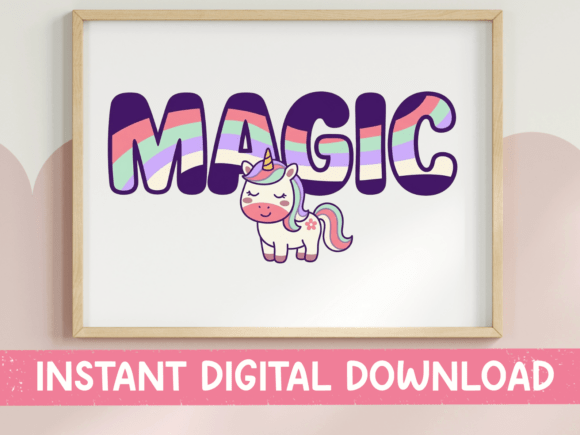 Magic Kawaii Unicorn SVG for Graphics and T-Shirt Designs