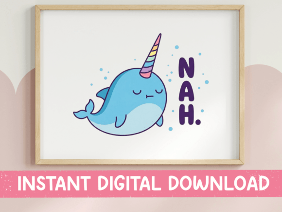 Narwhal Nah SVG: Graphics for T-Shirt Designs