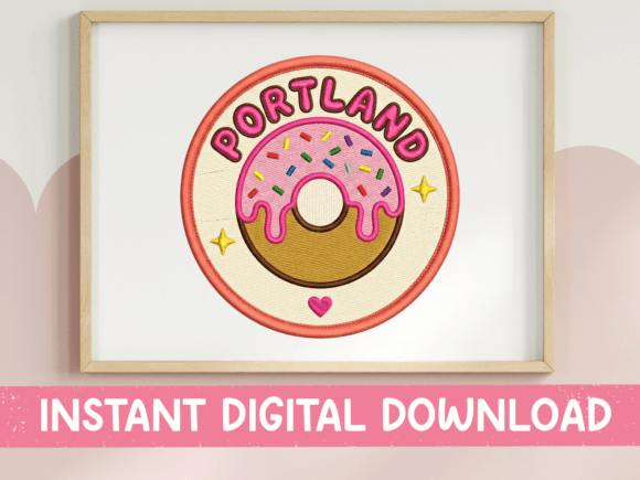 Portland Donut Badge SVG: Graphics for T-Shirt Designs