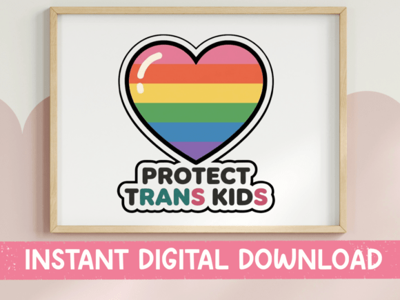 Protect Trans Kids Heart Sticker Graphics