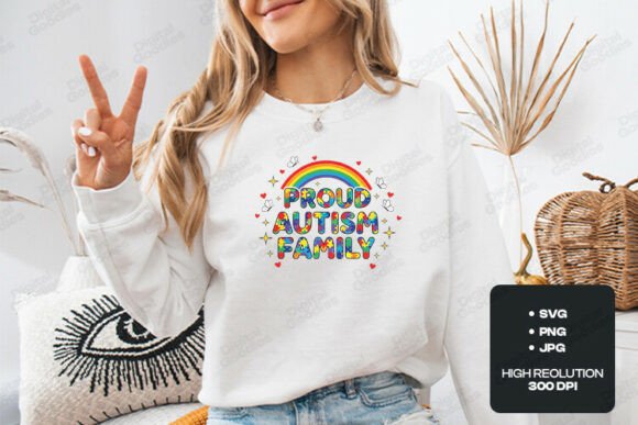 Proud Autism Family Awareness Design Graphics