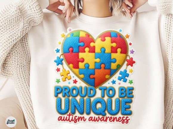 Proud to Be Unique Autism Yarn Patch Png Graphics