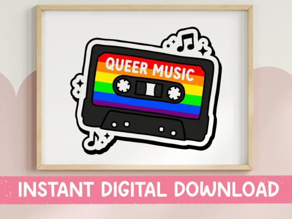 Queer Music Cassette Tape SVG for Graphics & T-Shirt Designs