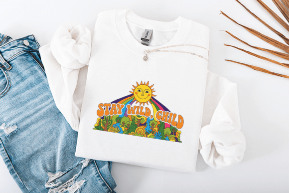 Stay Wild Child Retro Nature Design Graphics