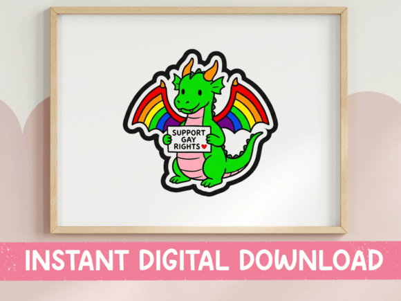 Support Gay Rights Dragon SVG