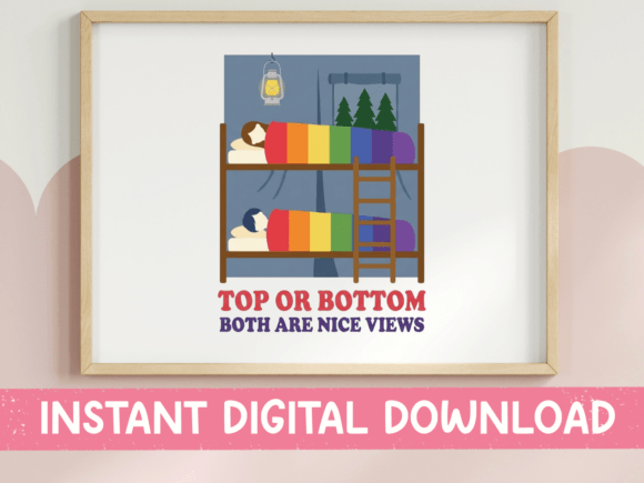Top or Bottom Bunk Bed SVG: Graphics for T-Shirt Designs
