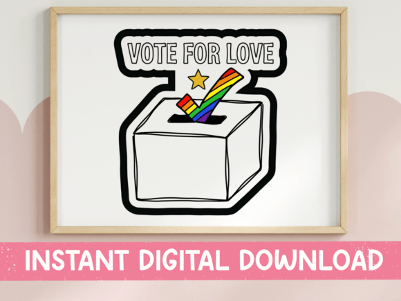 Vote for Love Ballot Box SVG: Graphics & T-Shirt Designs
